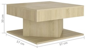 vidaXL Τραπεζάκι Σαλονιού Sonoma Δρυς 57 x 57 x 30 εκ. από Επεξ. Ξύλο
