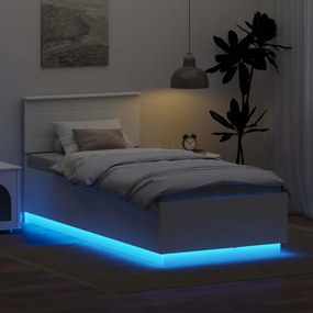 vidaXL Σκελετός Κρεβατιού Λευκό 90 x 190 cm Επεξεργασμένο ξύλο