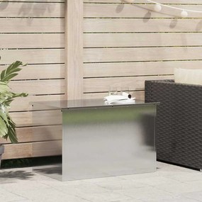 Κουτί αποθήκευσης εξωτερικών χώρων Ασημί 80 x 50,5 x 50 εκ.