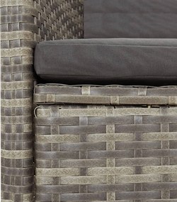 vidaXL Σετ Τραπεζαρίας Κήπου 7 τεμ. Γκρι Συνθ. Ρατάν με Μαξιλάρια