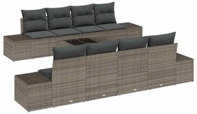 vidaXL Σετ Καναπέ Κήπου με μαξιλάρι 8 pcs Γκρι συνθετικό ρατάν