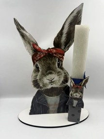 Λαγός για τον νονό Αρωματική λαμπάδα ν.2 - Σετ Λαμπάδα και πλάτη