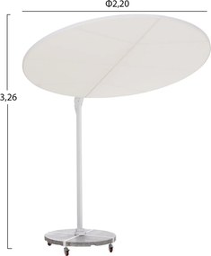 ΟΜΠΡΕΛΑ ΜΕ ΒΑΣΗ ΣΕΙΡΑ CANNOPY HM21285.02 ΑΛΟΥΜΙΝΙΟ &amp; ΓΡΑΝΙΤΗΣ-ΛΕΥΚΟ ΧΡΩΜΑ Φ2,2μ