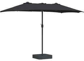 vidaXL Ομπρέλα Κήπου Μαύρο 385 x 209 x 244 εκατοστά ύφασμα