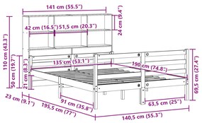 ΚΡΕΒΑΤΙ ΒΙΒΛΙΟΘΗΚΗ ΧΩΡΙΣ ΣΤΡΩΜΑ ΛΕΥΚΟ 135X190 ΕΚ ΜΑΣΙΦ ΠΕΥΚΟ 3322228