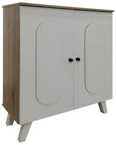 Παπουτσοθήκη - Κομότα Cathi σε λευκή-sonoma απόχρωση 80x34x95εκ 80x34x95 εκ.