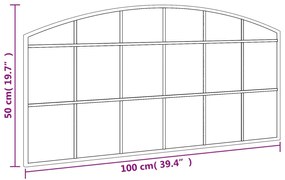 vidaXL Καθρέφτης Τοίχου Αψίδα Μαύρος 100 x 50 εκ. από Σίδερο