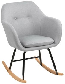Κουνιστή καρέκλα Oakland 125, 81x57x71cm, 8 kg, Ανοιχτό γκρι, Ταπισερί, Μεταλλικά, Ξύλινα, Ξύλο: Οξιά | Epipla1.gr