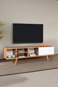Έπιπλο Τηλεόρασης Καρυδί / Λευκό DAGE 160x35x18