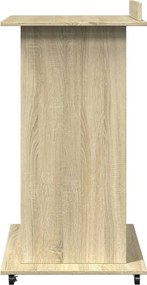 vidaXL Αναλόγιο με Ροδάκια &amp; Συρτάρι Sonoma Δρυς 55x55x107εκ Επεξ Ξύλο