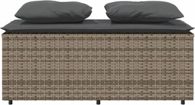 vidaXL Σετ Τραπεζαρίας Κήπου 3 τεμ. Γκρι Συνθ. Ρατάν με Μαξιλάρια