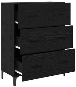 vidaXL Πλαϊνό γραφείο με συρτάρι Μαύρη Οξυά 69,5 x 34 x 90 εκ.