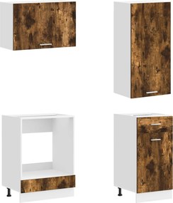 vidaXL Μονάδα κουζίνας LYON 8 pcs Καπνισμένο Ξύλο Δρυός