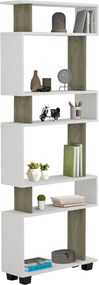 ΒΙΒΛΙΟΘΗΚΗ ΜΕΛΑΜΙΝΗΣ OWLOLIVE GREY ΛΕΥΚΟ 60x19,5x165Yεκ.HM8923.11