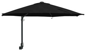 vidaXL Ομπρέλα Κήπου Μαύρο 248 x 248 x 148 εκ. Πολυεστέρας, Χάλυβας