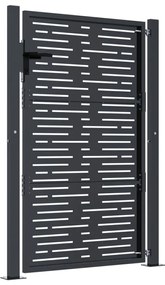 vidaXL Πόρτα Κήπου Ανθρακί 100x150 εκ. Ατσάλινο Τετράγωνο Σχέδιο