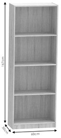 Βιβλιοθήκη Presley pakoworld sonoma 60x30x167εκ - 248-000003 - 248-000003