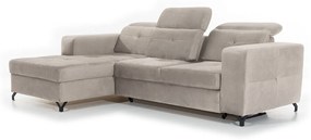Γωνιακός καναπές Κρεβάτι BELAVIO Mini, με αποθηκευτικό χώρο, γκρί ανοιχτό 266x107x174cm-Αριστερή γωνία-BOG9034