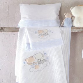 Κουβέρτα Βρεφική Με Κέντημα Bye Bye Ciel Ρυθμός Cradle 120x150cm 100% Βαμβάκι