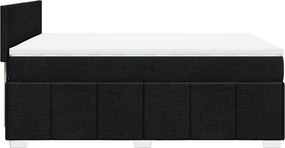 vidaXL Κρεβάτι Boxspring με Στρώμα Μαύρο 140x190 εκ. Υφασμάτινο