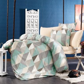 Σεντόνια Geometrical 330 Σετ 3τμχ Green-Beige DimCol Single 100% Cotton Flannel