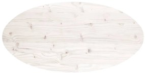 vidaXL Επιφάνεια Τραπεζιού Οβάλ Λευκή 110x55x2,5 εκ. Μασίφ Ξύλο Πεύκου
