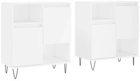 vidaXL Συρταριέρες 2 τεμ. Λευκές από Επεξεργασμένο Ξύλο