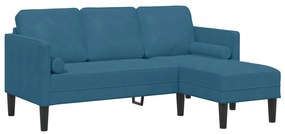 vidaXL Γωνιακός Καναπές Μπλε 173x131x67 εκ. Βελούδο