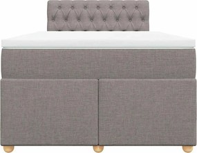 vidaXL Κρεβάτι Boxspring με Στρώμα Taupe 120x190 εκ. Υφασμάτινο