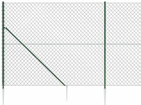 vidaXL Συρματόπλεγμα Περίφραξης Πράσινο 1,4 x 25 μ. με Καρφωτές Βάσεις
