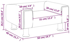 Καναπές Παιδικός Καφέ 50 x 40 x 26,5 εκ. από Βελούδο - Καφέ