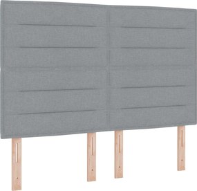 vidaXL Κρεβάτι box spring με στρώμα Ανοιχτό γκρι 140 x 190 cm Ύφασμα