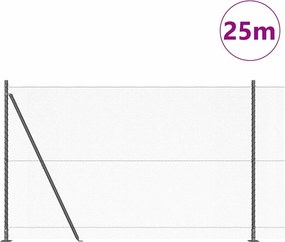 vidaXL Στύλος Περιφράξεων Γκρι 25 x 1,4 μ (πλέγμα 13 mm)