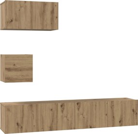 vidaXL Σετ επίπλου τηλεόρασης 3 pcs Artisan Oak Επεξεργασμένο ξύλο