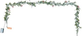 VEVOR 6.6Ft Christmas Garland with Vines Berries Olive Leaves and Light String