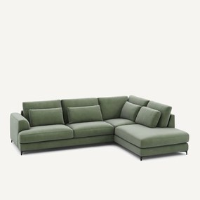 Γωνιακός καναπές δεξιός, βελούδινος, Marsile