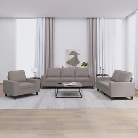 Σετ Σαλονιού 3 Τεμαχίων Taupe Υφασμάτινο