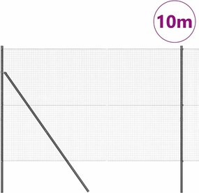 vidaXL Στύλος Περιφράξεων Γκρι 10 x 1,6 μ (25 x 25 χλστ. δίκτυο)