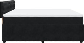 vidaXL Κρεβάτι Boxspring με Στρώμα Μαύρο 200x200 εκ. Βελούδινο