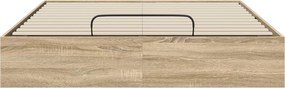 vidaXL Κρεβάτι Οθωμανικού Τύπου Δρύς Sonoma 203 x 120 x 25 εκ