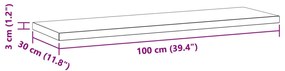 Ράφια Τοίχου 2 τεμ. Μαύρο 100x30x3 εκ. Ανοξείδωτο Ατσάλι - Μαύρο