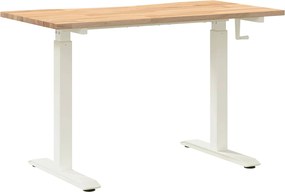 vidaXL Γραφείο Λευκό και Φυσικό 120 x 60 cm Στερεό Ξύλο Δρυός