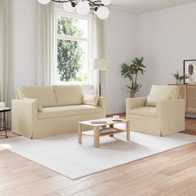vidaXL Σετ Καναπέ 2 pcs Κρεμ 158 x 78 x 80 εκ ύφασμα
