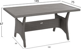 ΣΕΤ ΣΑΛΟΝΙ ΓΩΝΙΑ &amp; ΤΡΑΠΕΖΙ CARSON HM6078.01 ΓΚΡΙ ΣΥΝΘ.RATTAN-ΜΑΞΙΛΑΡΙΑ