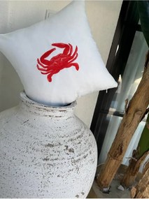 Stewehome Μαξιλαροθήκη με κέντημα καβούρι 45x45 cm