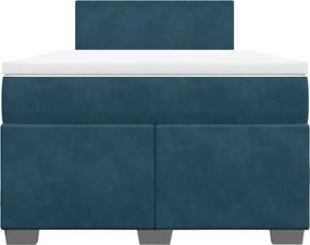 vidaXL Κρεβάτι Boxspring με Στρώμα Μπλε 120x190 εκ. Βελούδινο