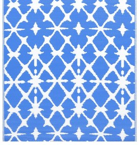 χαλί εξωτερικού χώρου ARAKIL μπλε και λευκό 190x290 cm PP - Μπλε