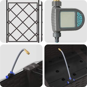 vidaXL Γλάστρα Κήπου 5 pcs Καφέ Ατσάλι