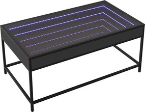 vidaXL Τραπεζάκι Σαλονιού Infinity LED Μαύρο 90x50x41 εκ.