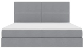 vidaXL Κρεβάτι με αποθηκευτικό χώρο και LED Ανοιχτό γκρι 200 x 200 cm